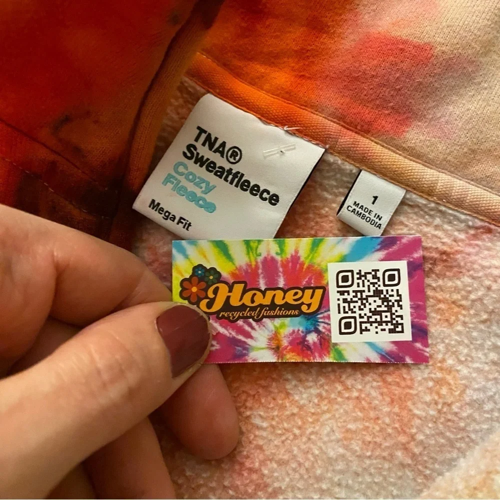 Aritzia TNA Sweatfleece Women Size Small Cozy Fleece Mega Fit 1/4 Zip Sweatshirt - Picture 9 of 12